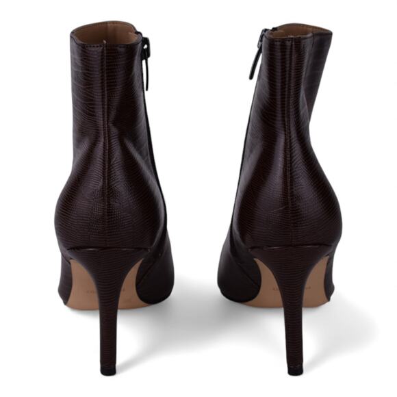 Nine West Fayla Dark Brown Textured Ankle Boots – Size 6M - Picture 5 of 9